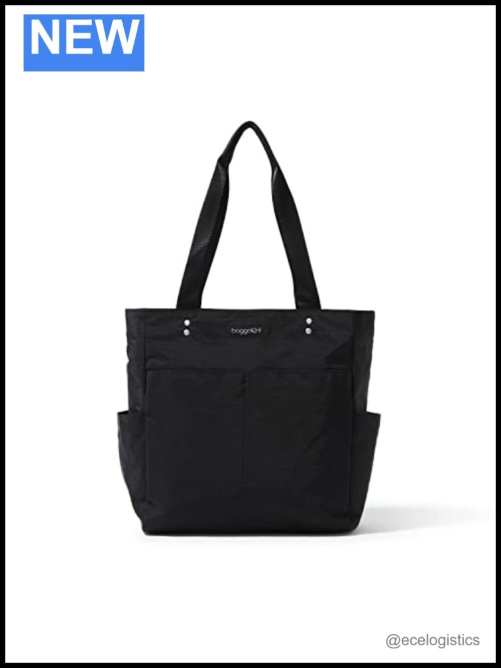 Lightweight Nylon Tote with Luggage Sleeve, Machine Washable, Zip Closure